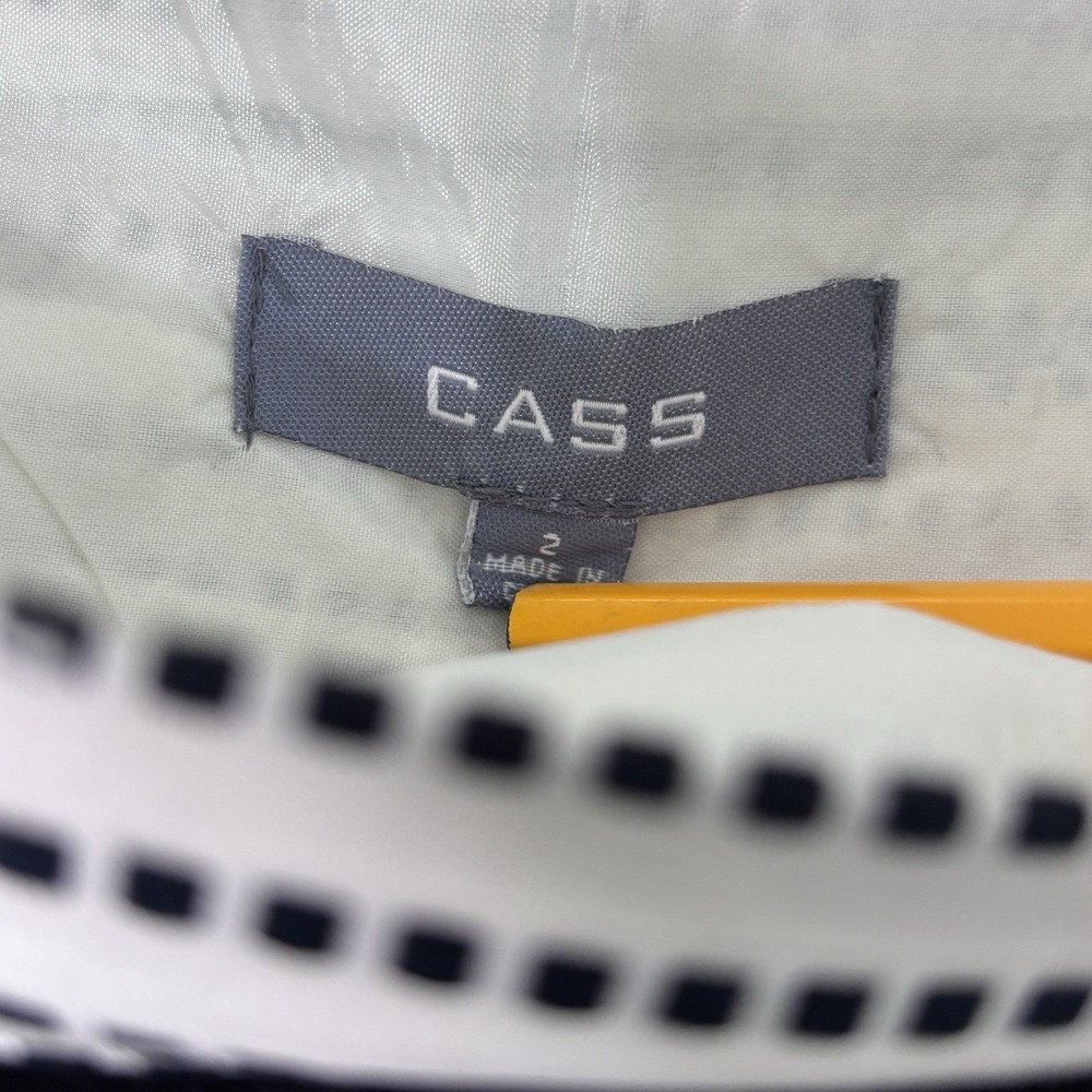 Cass Skirt Women 2 Black White Striped Career Work Professional Business Preppy - Picture 3 of 9
